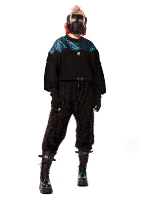 Felpa crop <span class="notranslate">puppyleopard basic sleeves</span> modulare