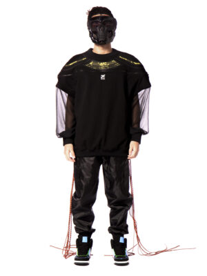 Felpa oversize <span class="notranslate">samurai chiffon sleeves</span> modulare